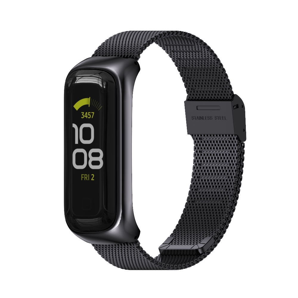 Set 5 Dây Đeo Tay Bằng Thép Không Gỉ Dạng Lưới Cho Đồng Hồ Thông Minh samsung galaxy fit 2 fit2 sm r220 Đen
