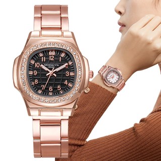 Thời trang đồng hồ quartz mặt bát giác độc đáo cho nữ