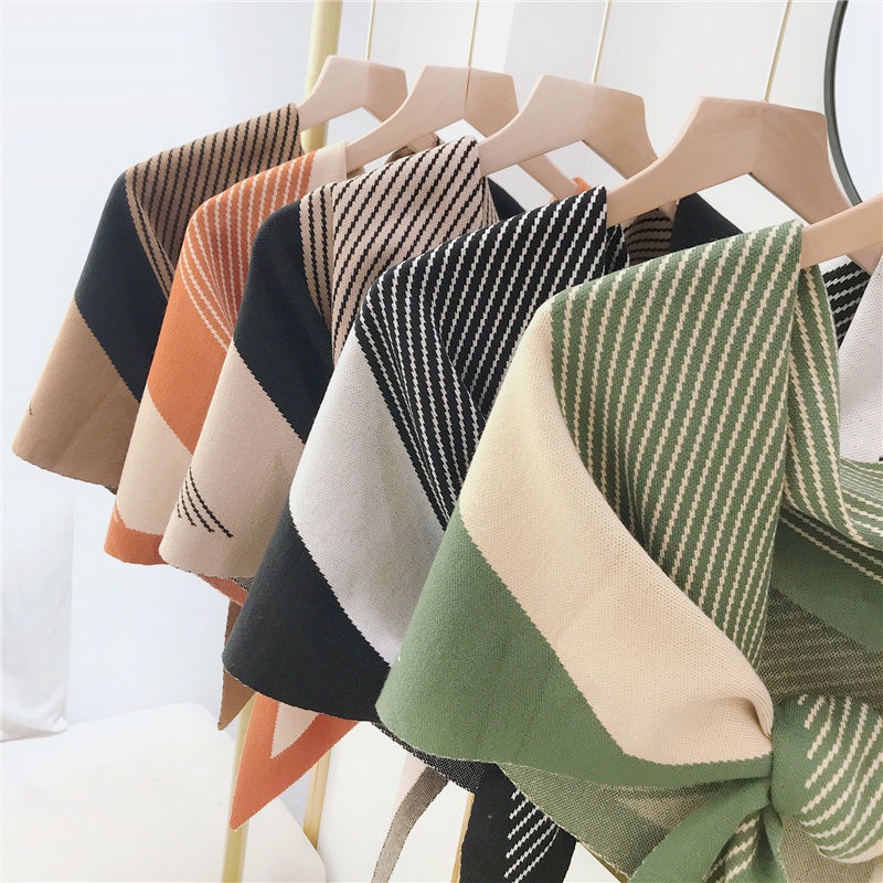 Khăn Choàng Cổ Bằng Len Dệt Kim Thời Trang Mùa Thu Hàng Mới Dành Cho Bạn Nữ