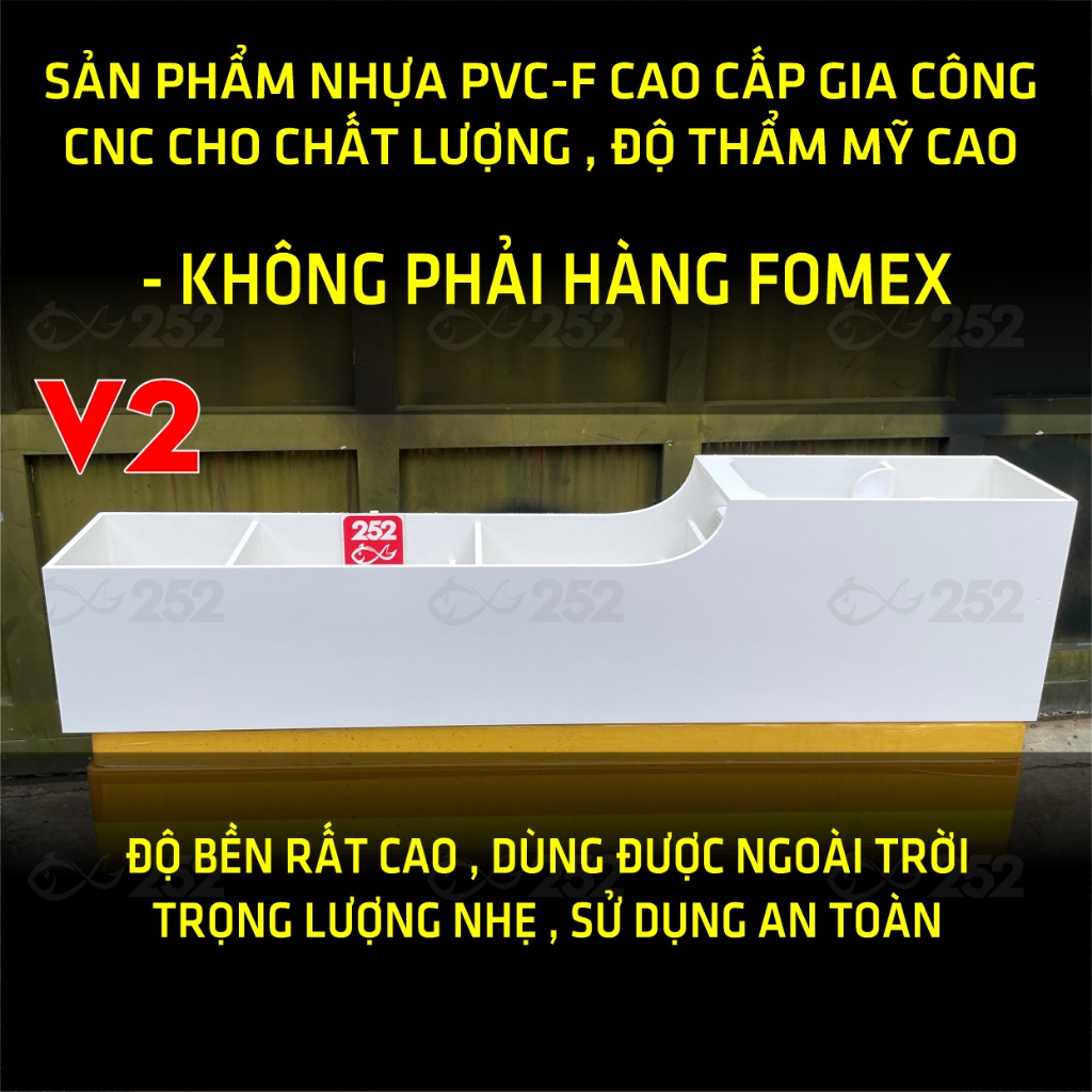 Lọc Tràn Đầu Tàu V2 - Lọc Tràn Nhựa PVCF Cao Cấp Kèm Lưới Inox Cho Bể Cá