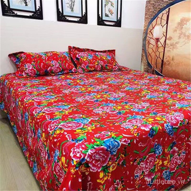 Northeast Bộ Chăn Ga Và Vỏ Gối Họa Tiết Hoa Phong Cách retro