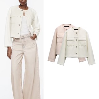 Zara Áo Khoác Tay Dài Cổ Tròn Thời Trang Mùa Thu Dễ Phối Đồ Cho Nữ 3046262