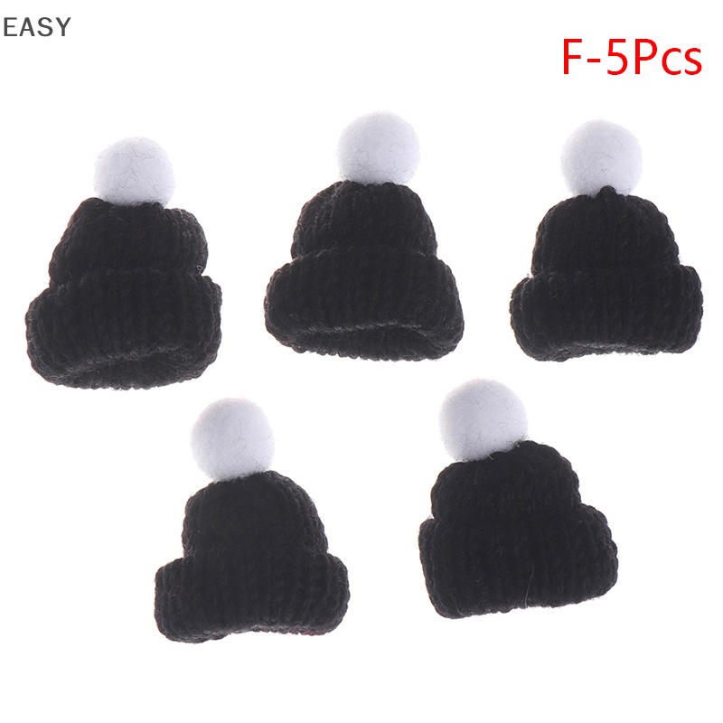 Set 5 Mũ Len Beanie mini Trang Trí Cho Nhà Búp Bê Dịp Giáng Sinh Năm Mới