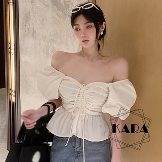 Áo kiểu cổ vuông màu sắc đơn giản cho nữ