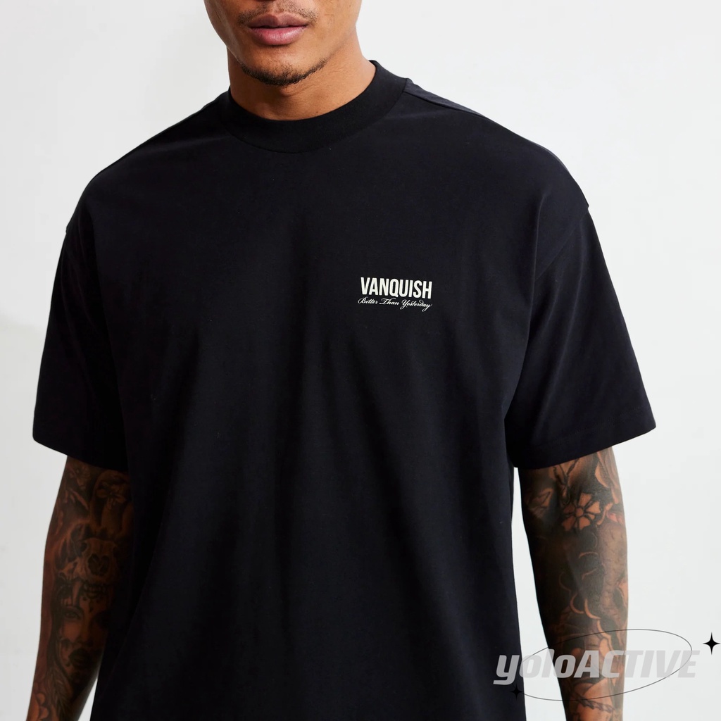 Áo Thun cotton Tay Ngắn Cổ Tròn In Chữ vanquish tsp Phong Cách Thể Thao