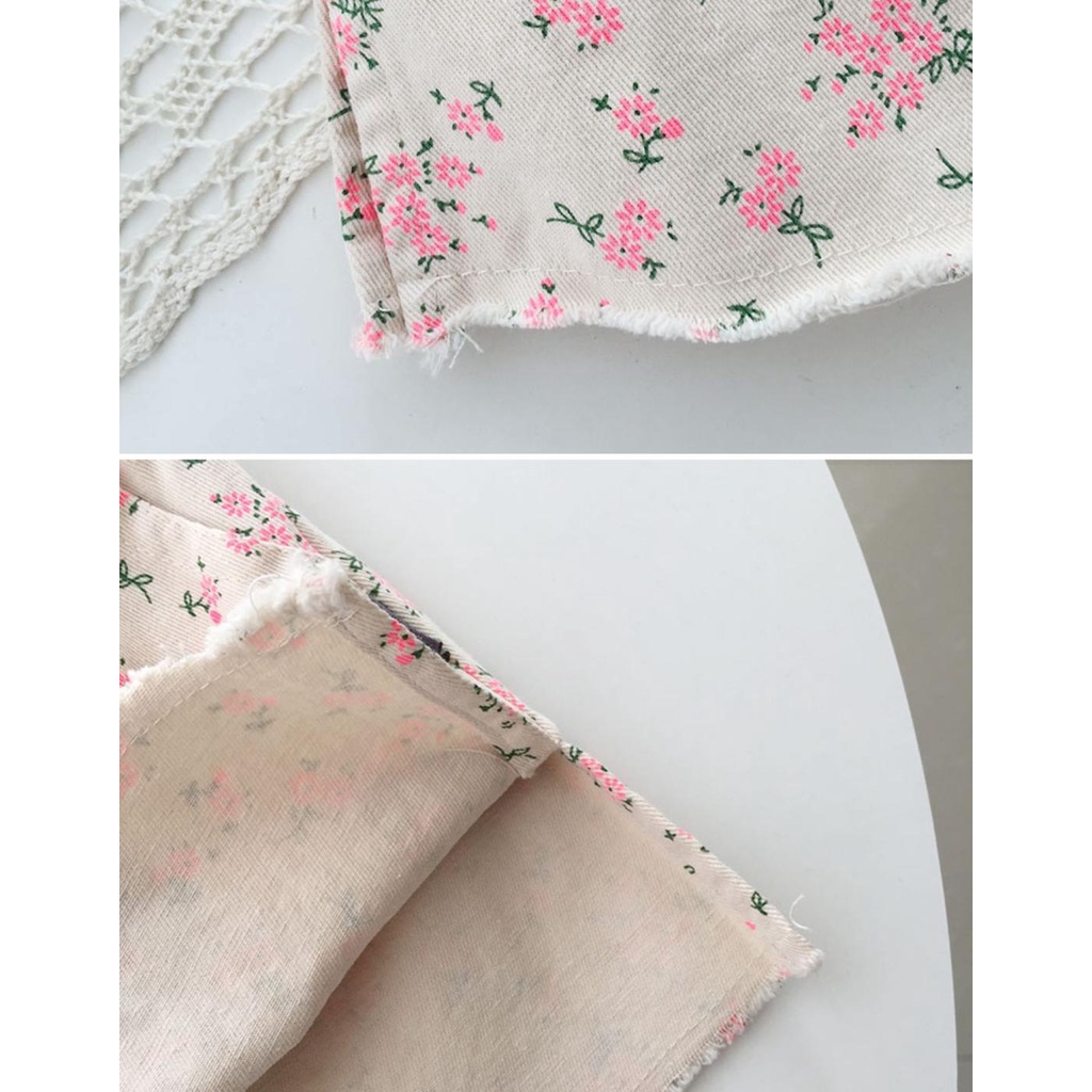 Chân Váy Hoa Nhỏ Dáng Chữ a Thời Trang Hàn Quốc Cho Bé Gái