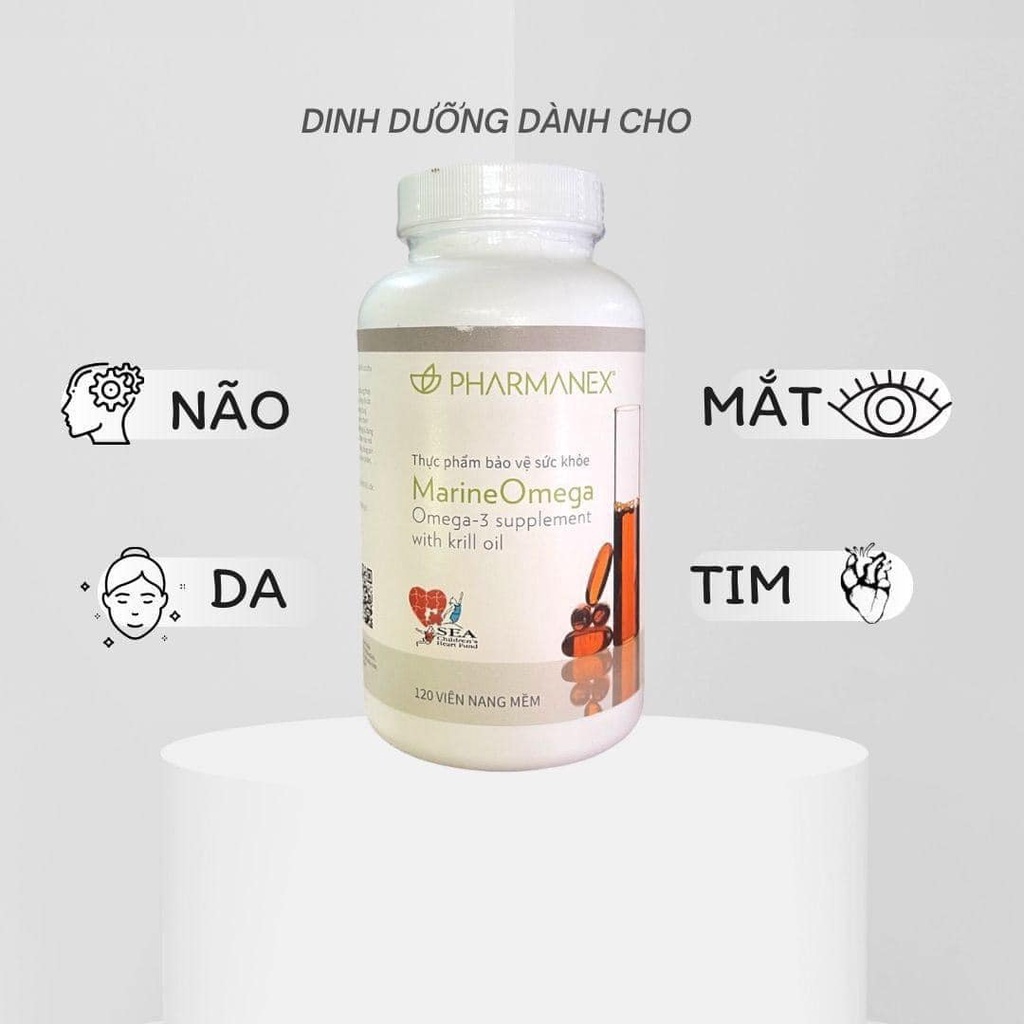 Viên Uống Omega 3 Nuskin, Dầu Cá Hỗ Trợ Sức Khỏe, Tim Mạch, Đẹp Da Pharmanex Marine Omega 120 viên
