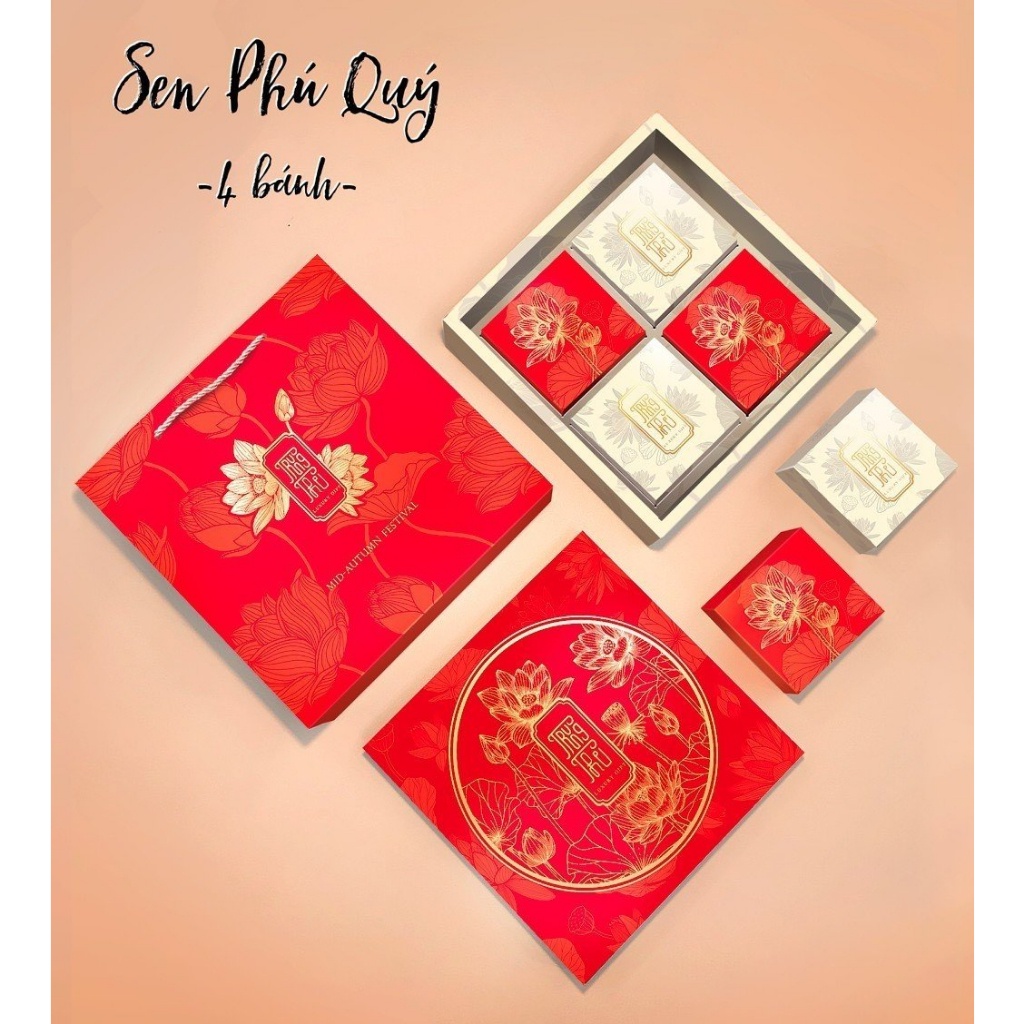 Hộp đựng bánh trung thu 4 bánh 150g - 200g