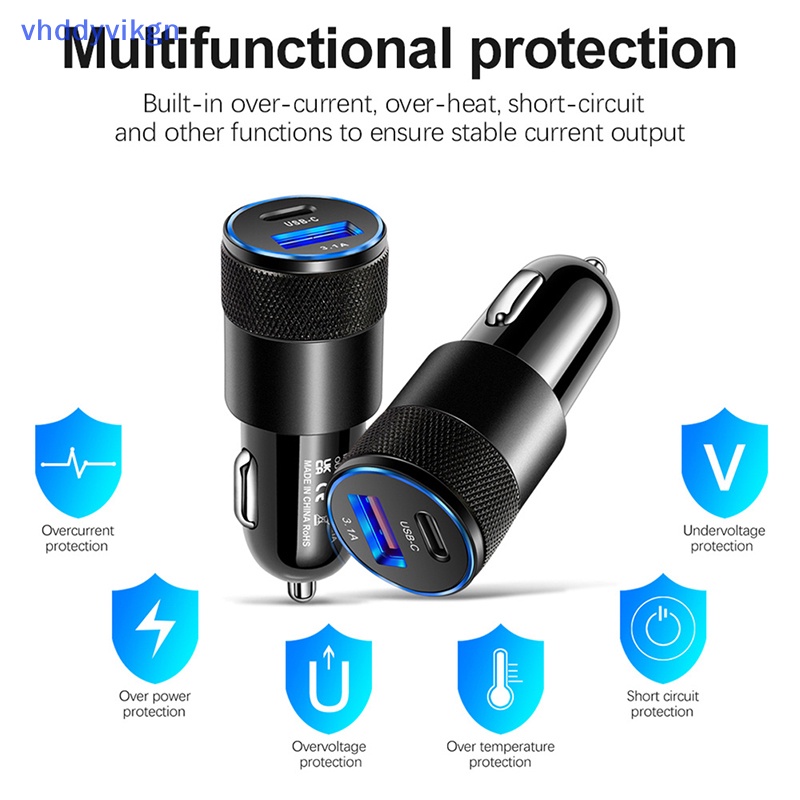 Tẩu Sạc Nhanh vhdd usb 18w pd 20w 3.1a 38w Chuyên Dụng Cho Xe Hơi vn