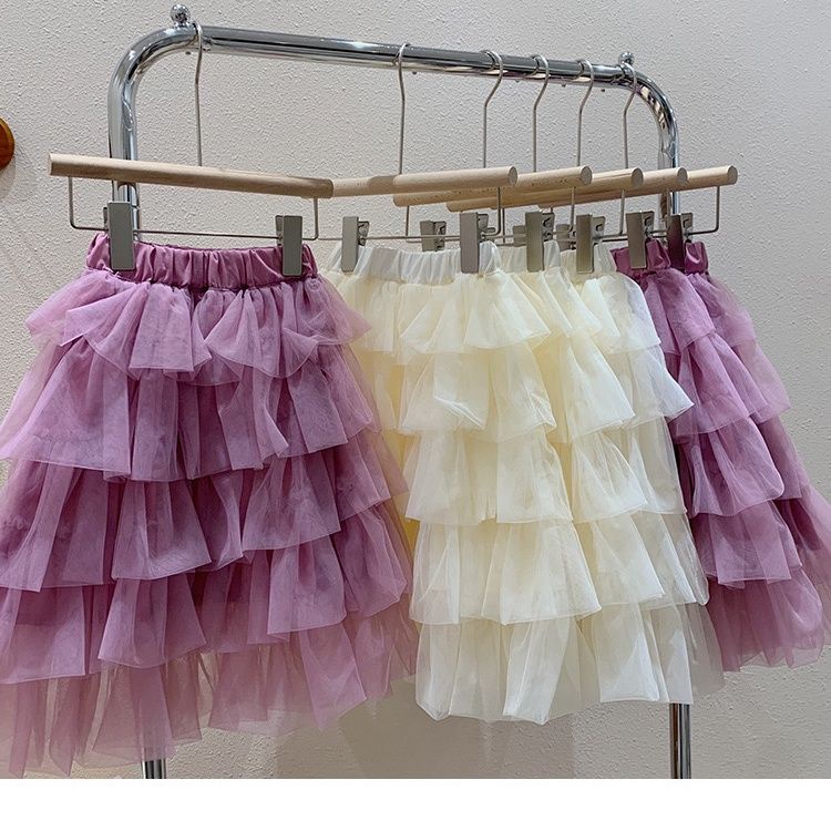 Chân Váy Lưới Màu Trơn Phong Cách Hàn Quốc Thời Trang Xuân Hè Mới Cho Bé Gái