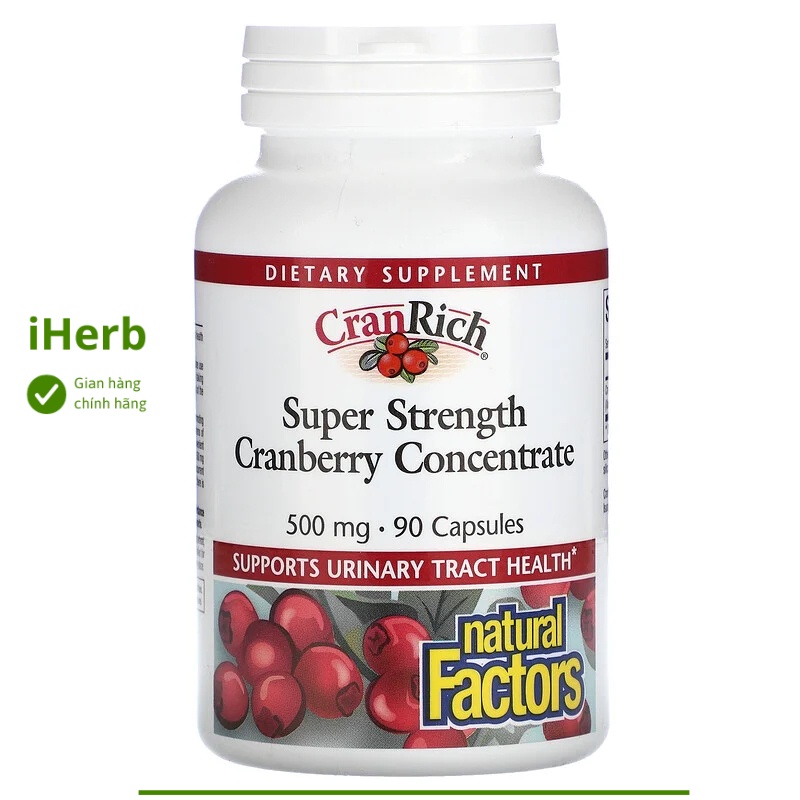 Viên uống hỗ trợ đường tiết niệu CranRich Natural Factors 500mg (90 viên) - iHerb Việt Nam