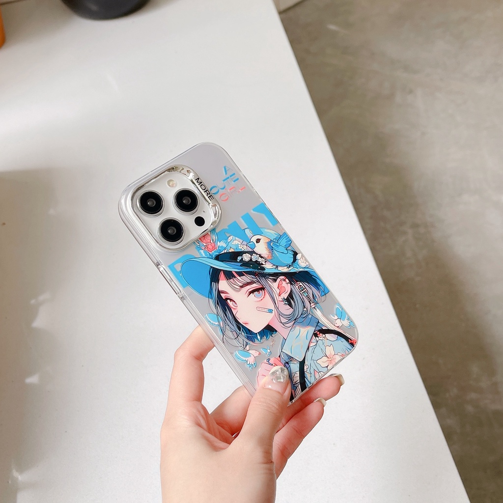 Iphone Ốp Điện Thoại Túi Khí Chống Sốc Hình Cô Gái Dễ Thương Cho iphone 14promax 14 13 13promax 12 12promax 11