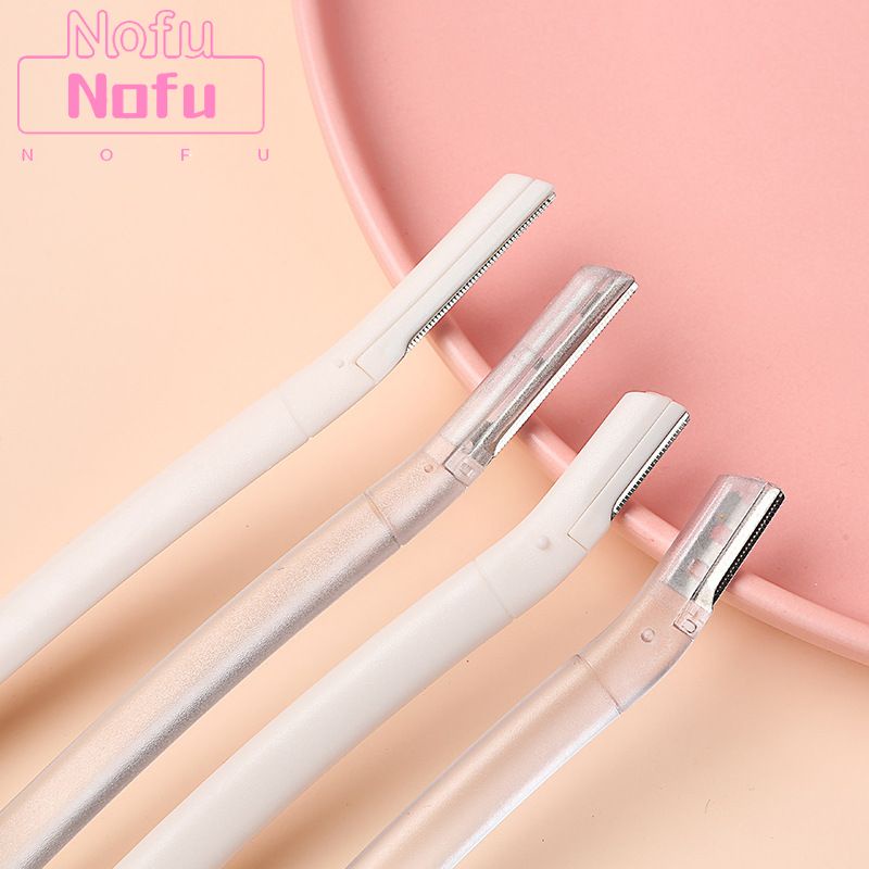 NOFU@Dao cạo lông mày màu trắng trong suốt an toàn dành cho người mới bắt đầu