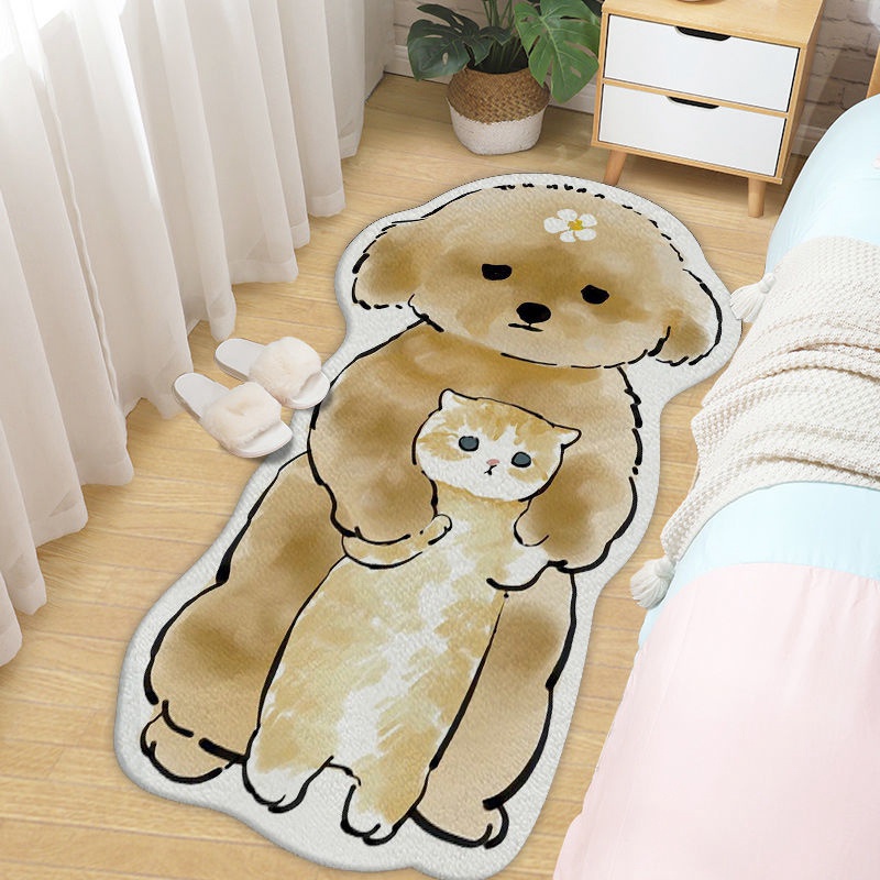 Thảm Chùi Chân Mềm Mại Chống Thấm Nước In Họa Tiết Hoạt Hình Trang Trí Nhà Cửa