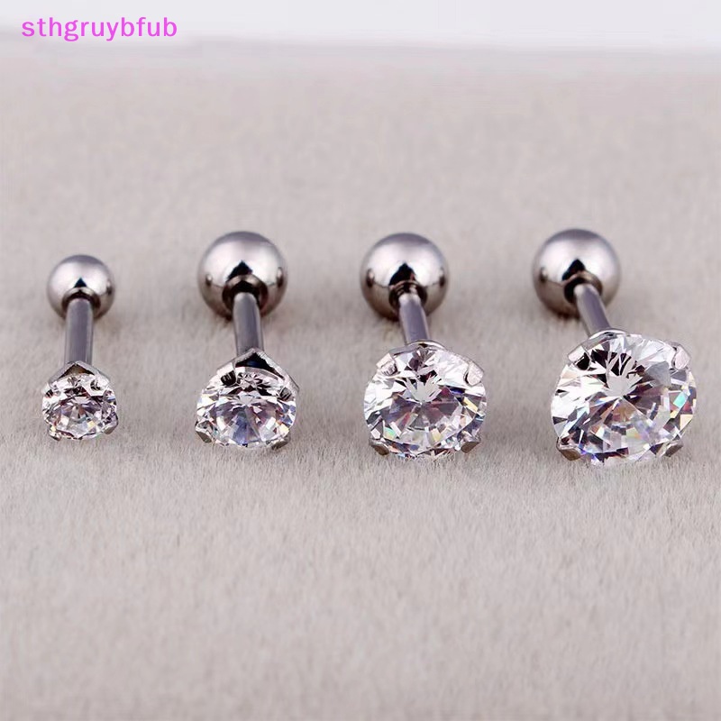 Sthb 1 Bông Tai 4 Chấu Đính Đá Thời Trang Cho Nam / Nữ vn