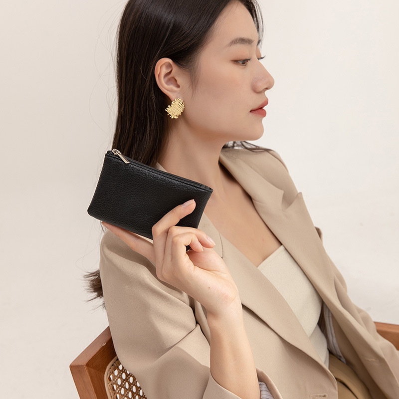 Ví Da Cầm Tay Có Khóa Kéo unisex