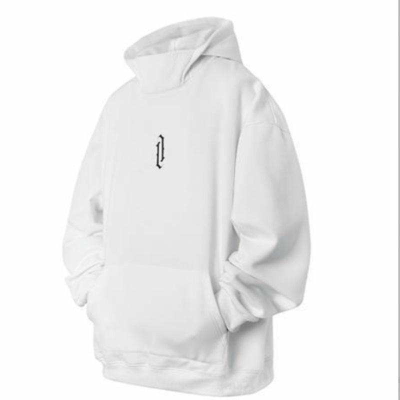 Áo Hoodie Cổ Cao Dáng Rộng Thêu Họa Tiết Phong Cách Đường Phố Thời Trang Thu Đông Cho Nam Và Nữ
