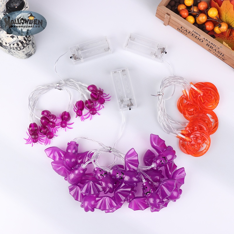 Dây Đèn led 1.5m Hình Đầu Lâu / Bí Ngô / Ma Quỷ Trang Trí halloween vn