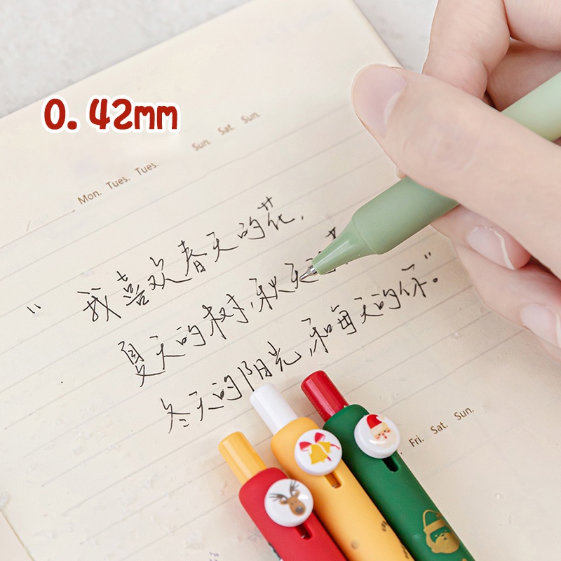 Bộ Bút Mực gel Nhanh Khô Họa Tiết Hoạt Hình Ông Già Noel Chất Lượng Cao