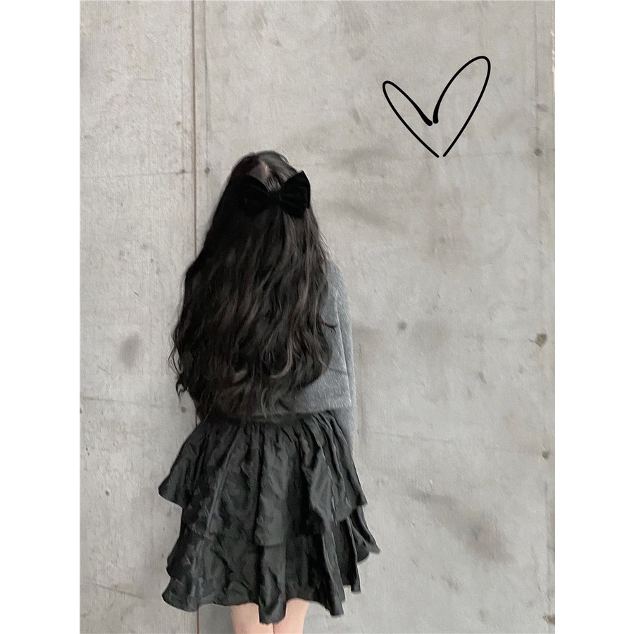Chân váy y2k Set Đầm Hai Dây Màu Đen Thời Trang Xuân Thu Cho Nữ