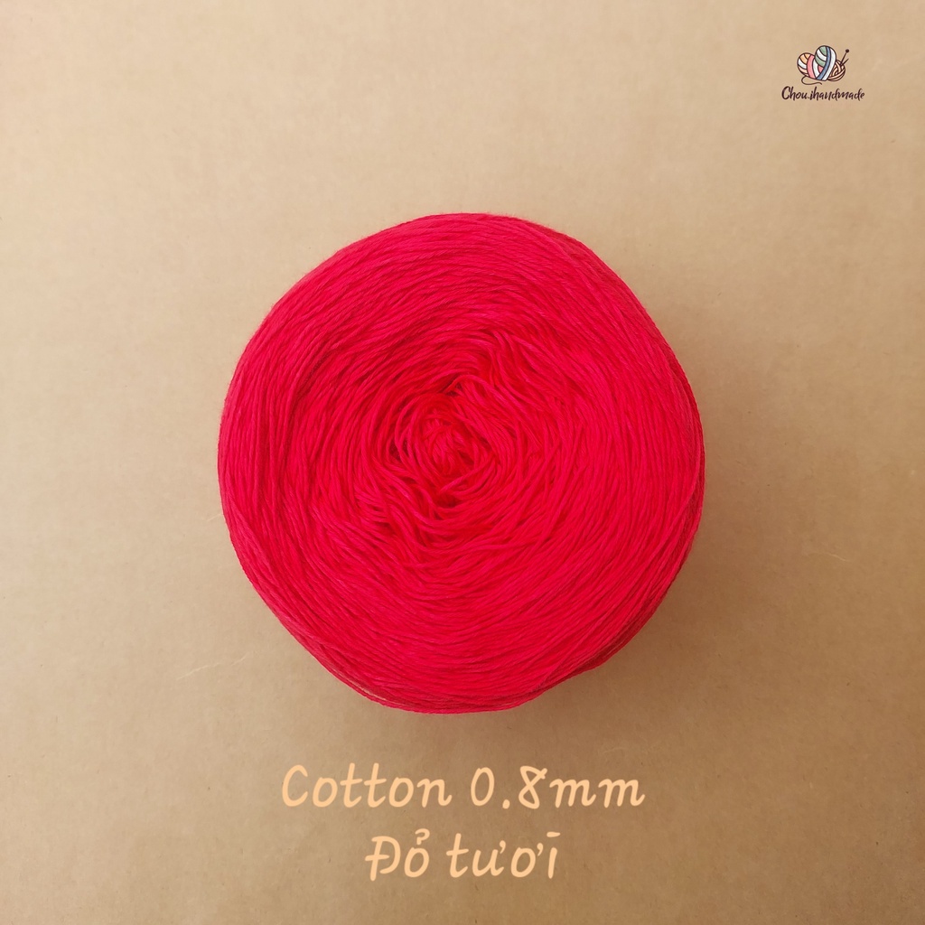 Cuộn cotton 100% organic 0.8mm, 200g, Chouihandmade