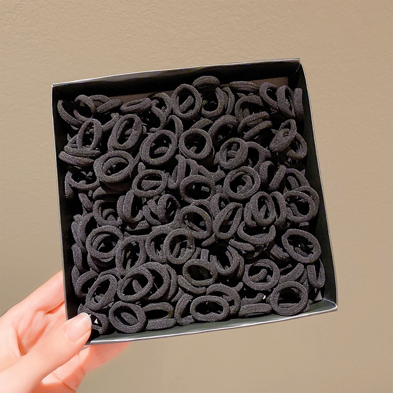 Set 100 Dây Buộc Tóc Cao Su Co Giãn Đơn Giản Thời Trang Hàn Quốc Cho Bé Gái