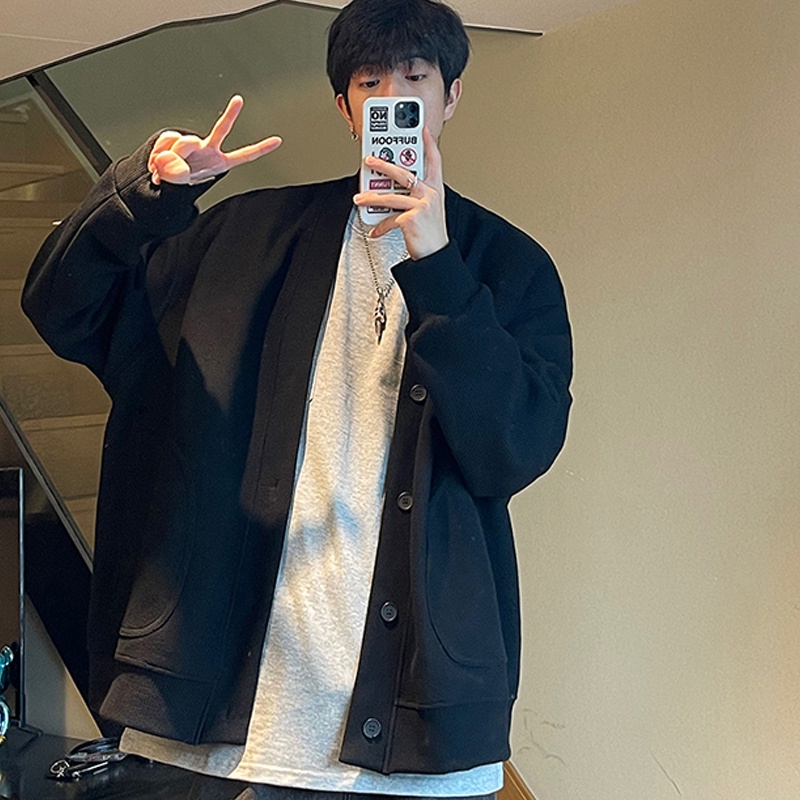 Áo Khoác Bóng Chày Dài Tay Phong Cách Hàn Quốc Thời Trang Thu Đông Đơn Giản Dành Cho Nam