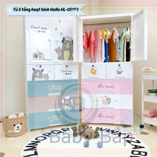 Tủ 5 tầng hoạt hình holla hl-09193
