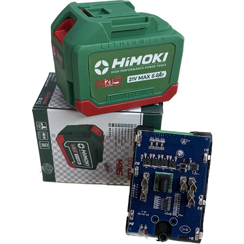 HIMOKI pin 15cel HIMOKI  21v -6ah 4 mosfes vỏ trống cháy trống va đập dòng sả cao HIMOKI ĐL HÀ NAM