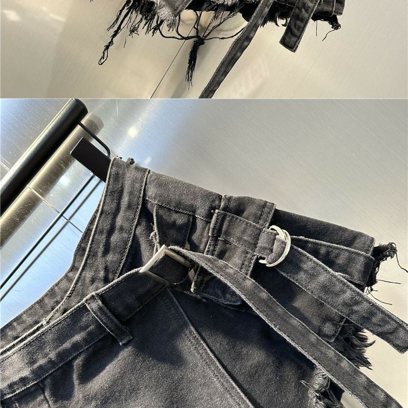 Thời Trang Quần Short denim Chữ a Lưng Cao Phong Cách Mùa Hè 2023