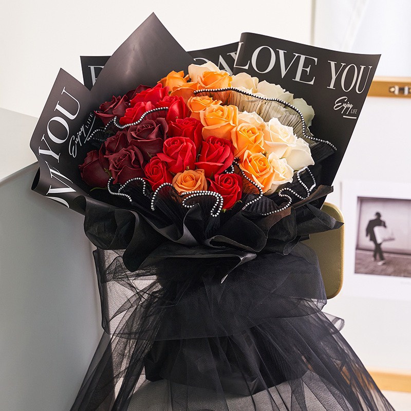 Tập 20 Tờ Giấy Gói Hoa In Chữ Love You - Loại Dày Đẹp