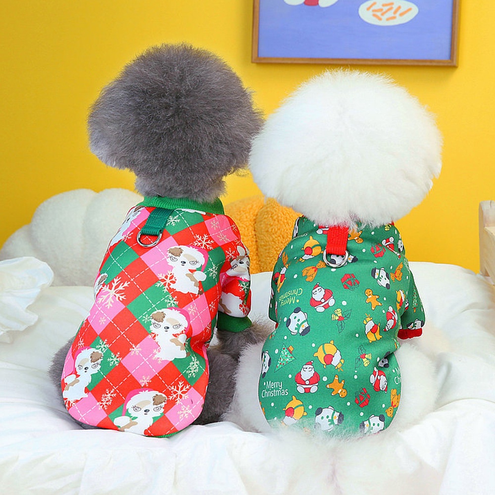 Áo Sweater Giữ Ấm Mùa Đông In Họa Tiết Hoa Tuyết Hoạt Hình Giáng Sinh Cho Chó chihuahua