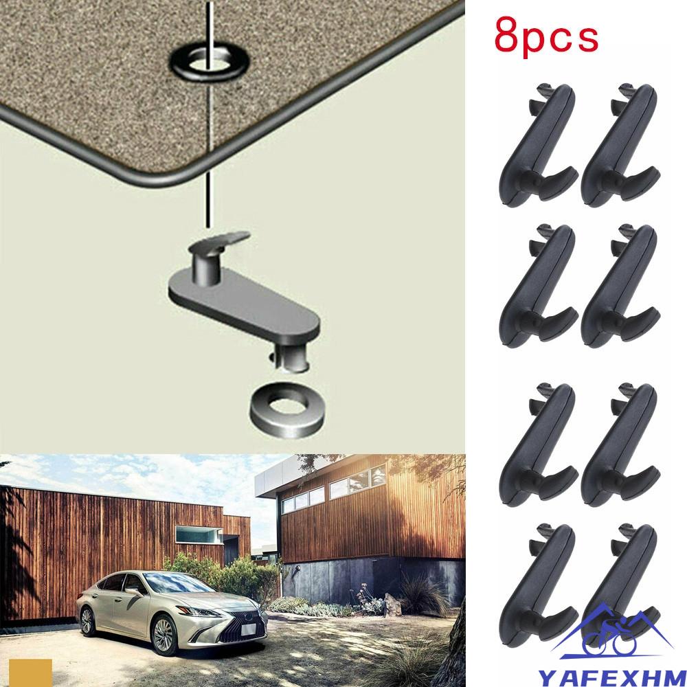Bộ 8 Móc Treo Thảm Xe Hơi Bằng Nhựa Màu Đen Mới