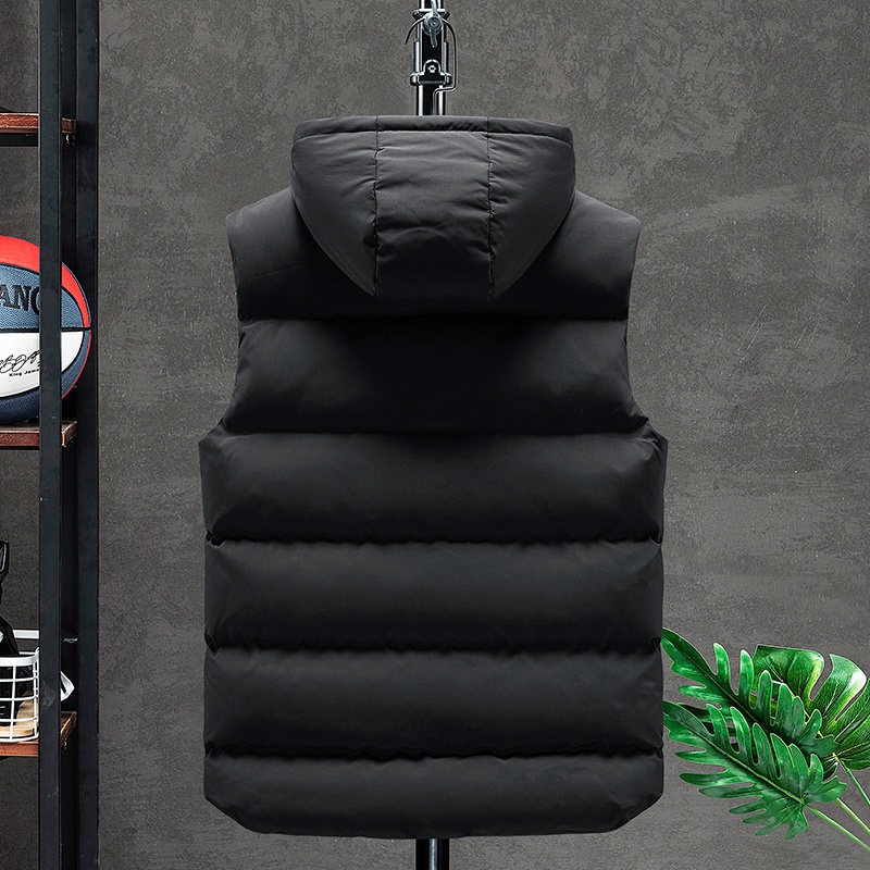 Áo Khoác Phao Sát Nách Cổ Đứng Đệm cotton Dày Giữ Ấm Thời Trang Thu Đông Cho Nam