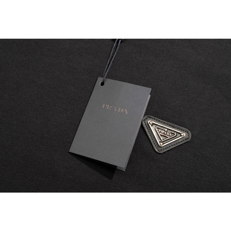 Áo hoodie Da Cổ Tròn In Nhãn Nhỏ Thời Trang Mùa Thu Cá Tính