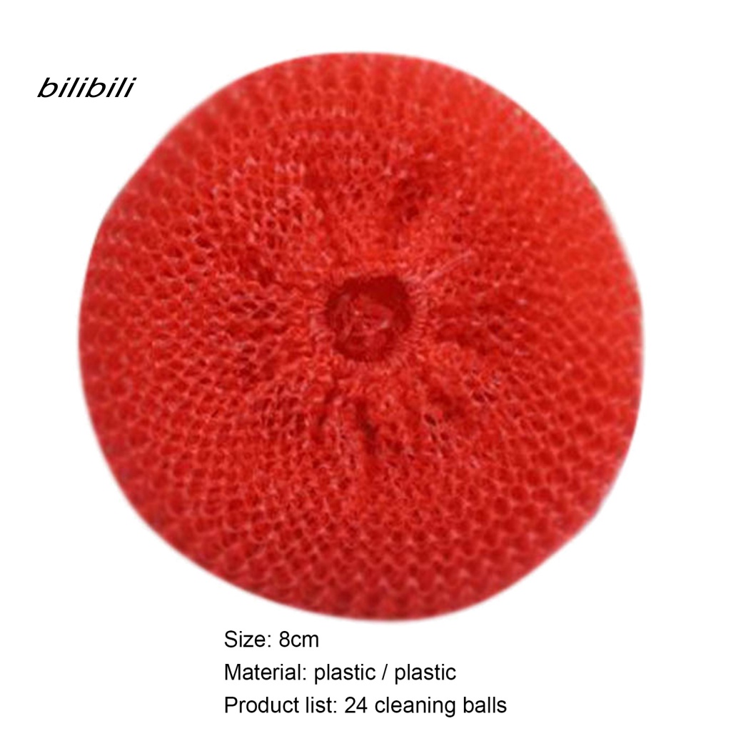Set 24 Bóng Nhựa Chống Trầy Xước Màu Sắc Ngẫu Nhiên Dùng Để Vệ Sinh Chén Dĩa