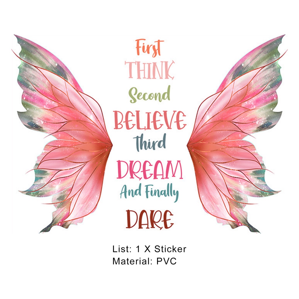 Đồ Chơi Bất Ngờ Độc Đáo Cho Bé| Sticker Dán Tường Tự Dính Chống Thấm Nước Hình Đôi Cánh Màu Hồng Trang Trí Nhà Cửa