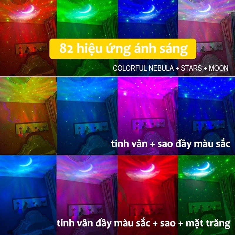 ĐÈN PHI HÀNH GIA MINI CÓ LOA, ĐÈN GALAXY THIÊN HÀ CHIẾU TRĂNG, MÂY VÀ SAO, CHẾ ĐỘ NHÁY THEO NHẠC