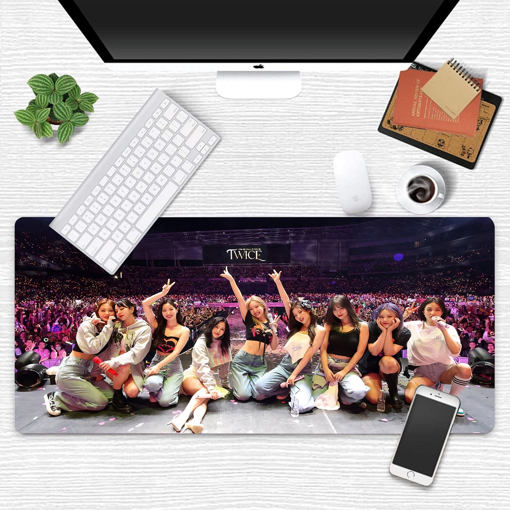 Tấm Lót Chuột Và Bàn Phím Chơi Game Chống Trượt In Hình kpop twice Teneon ,jeongyeon ,jihyo ,dahyun, momo, sana,mina,tzuyu