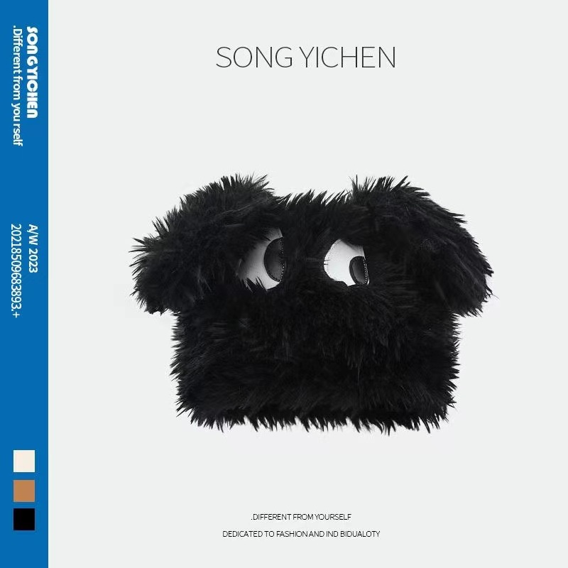 Mũ Trùm Đầu Bảo Vệ Tai Bằng Vải Bông Dày Dặn Họa Tiết Chú Cún Mắt To Dễ Thương Vui Nhộn Thời Trang Thu Đông Cho Nữ by3 Yb