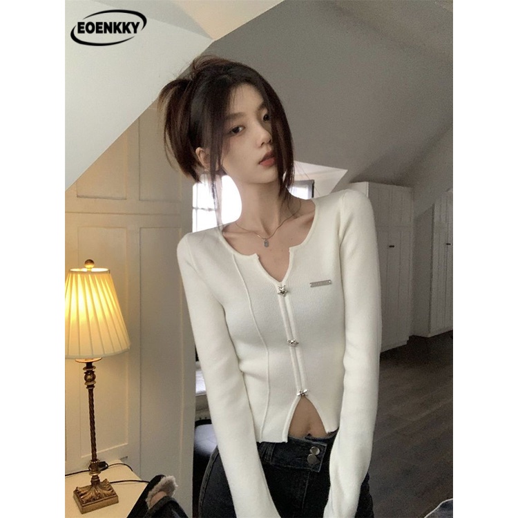 EOENKKY Áo Len áo khoác cardigan INS Casual Fashion xu hướng WMY23000CC 40Z231007