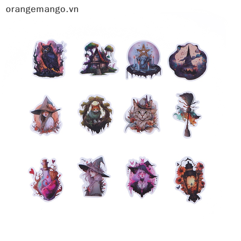 Orangemango Set 50 Nhãn Dán Hoạt Hình Phù Thủy Ma Thuật Cá Tính Trang Trí Ván Trượt / laptop / Va Li diy vn