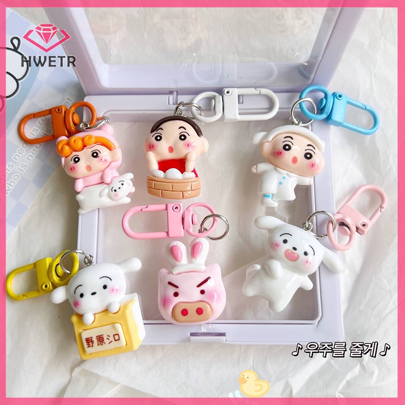 Hwetr Móc Khóa Hình Cậu Bé Bút Chì shin-chan Bằng Nhựa resin Dễ Thương Trang Trí Túi Xách / Quà Tặng Mới