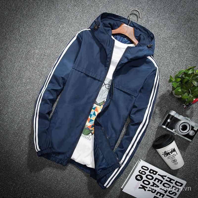 Áo Khoác Thể Thao Có Nón Thời Trang Trẻ Trung Cá Tính Cho Nam Kiểu Hàn Quốc