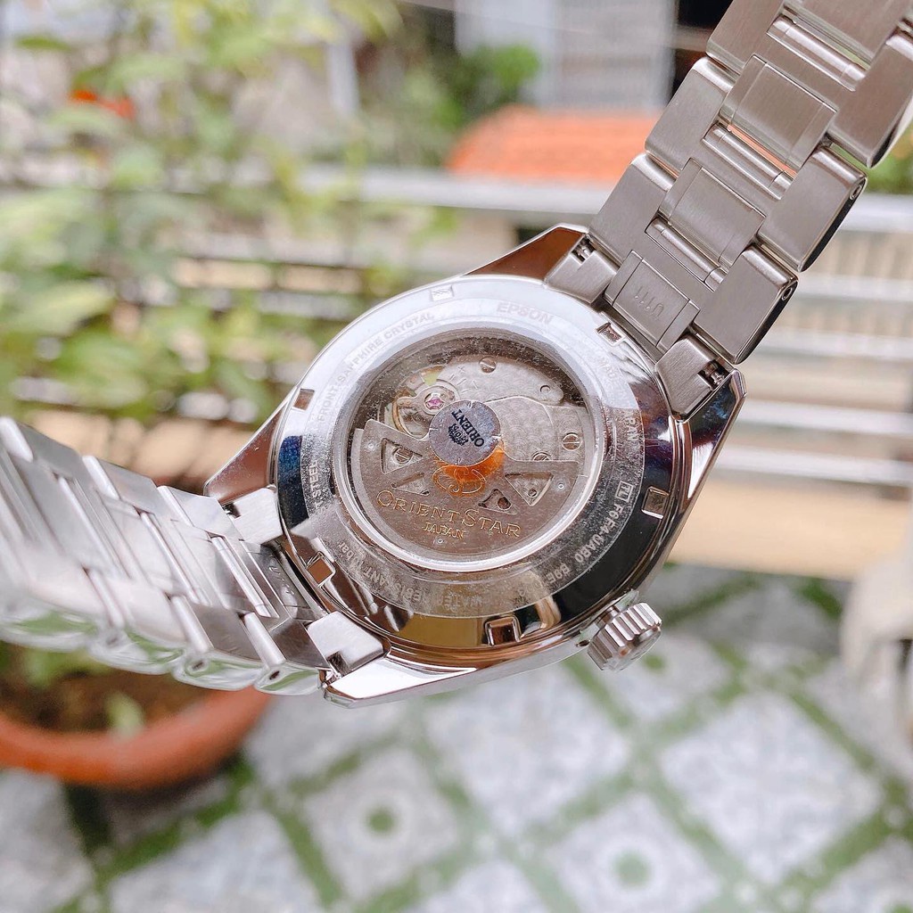Đồng hồ Nam Orient Star cơ tự động, kính shapphire, dây thép không gỉ RE-AV0004N00B Chính Hãng