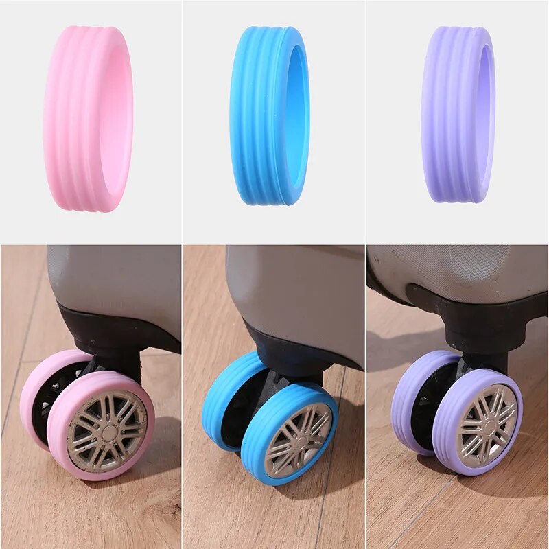 Bộ 4 Bánh Xe silicone Bảo Vệ Vali Giảm Tiếng Ồn Tiện Dụng