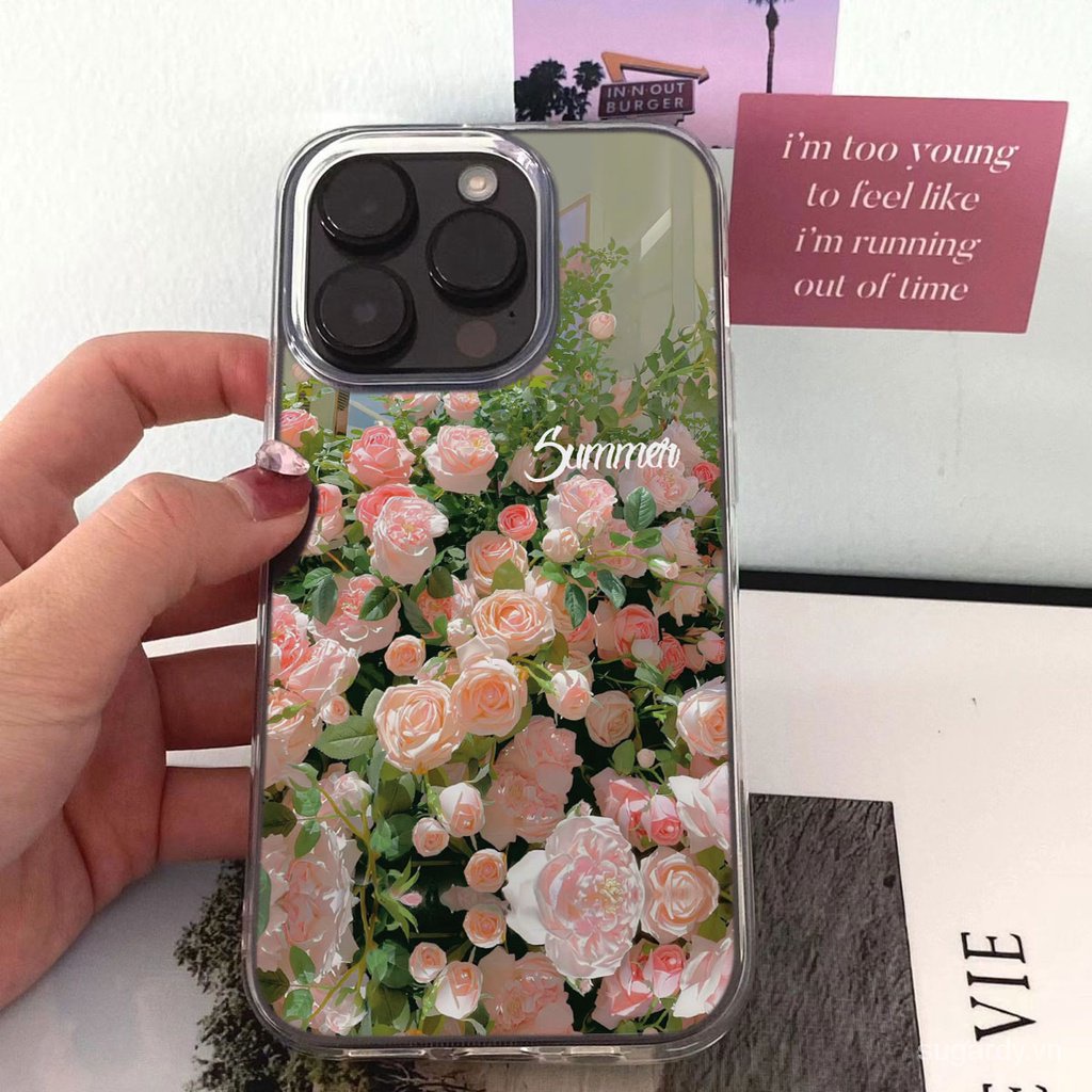 Ốp Điện Thoại Hình Hoa Hồng Cho iphone 15pro 15promax 14promax 13promax 11promax 15 14 13 12 11 pro max xr x xsmax 7 8 plus