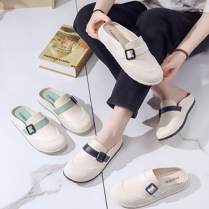 Dép lười đế bằng đơn giản thời trang dành cho nữ