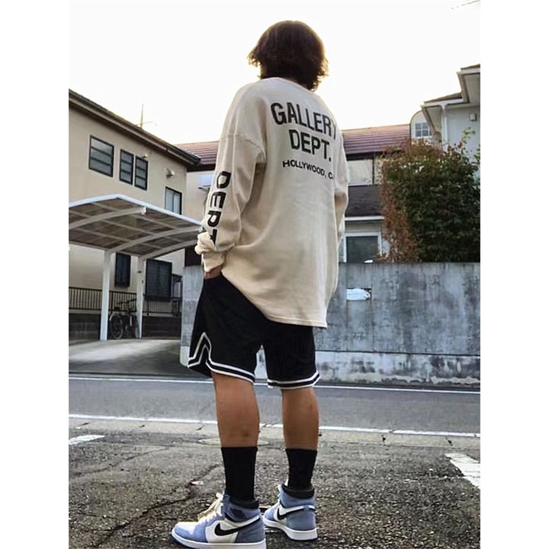 PWMN Gallery Letter Dept slogan printed long sleeve Ouyang Nana High Street fashion retro couple base shirt autumn