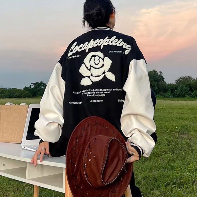 Áo Khoác Bóng Chày Dáng Rộng In Chữ Phong Cách Mỹ Thời Trang Xuân Thu Cho Cặp Đôi xsen